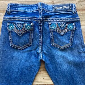 Cedar Rose 🌹 Women's Embroidered Boot Cut Jeans